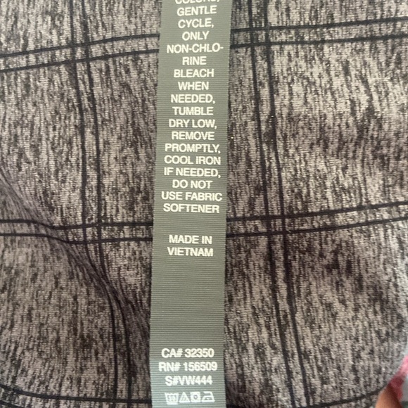 Vuori Dreamknit Clean Elevation Leggings VW444 Sz L Windowpane Heather Black - Picture 6 of 7